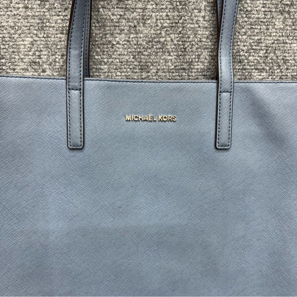 Michael Kors large Blue Saffiano Tote Handbag Purse (no shoulder strap) - Picture 2 of 16